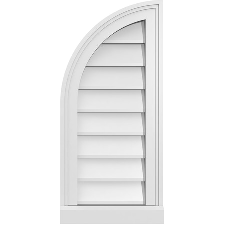 Ekena Millwork Quarter Round Top Left Surface Mount PVC Gable Vent w/ 2"W x 2"P Brickmould Sill Frame, 12"W x 26"H GVPQL12X2603SN